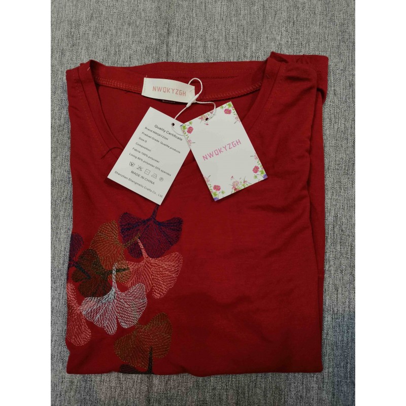 NWQKYZGH Short-Sleeved T-Shirts Red