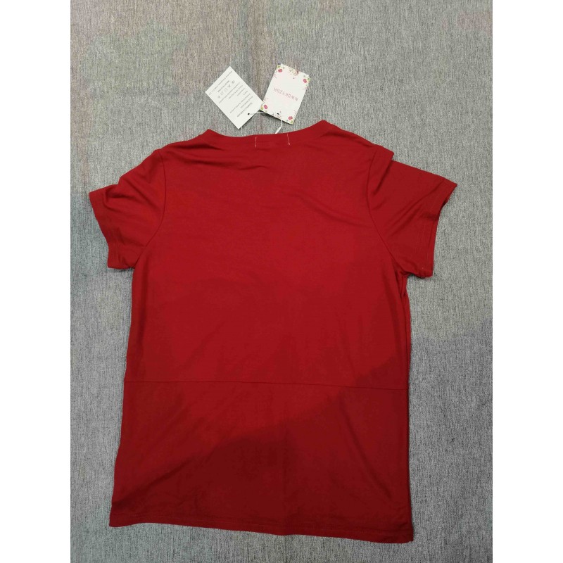 NWQKYZGH Short-Sleeved T-Shirts Red