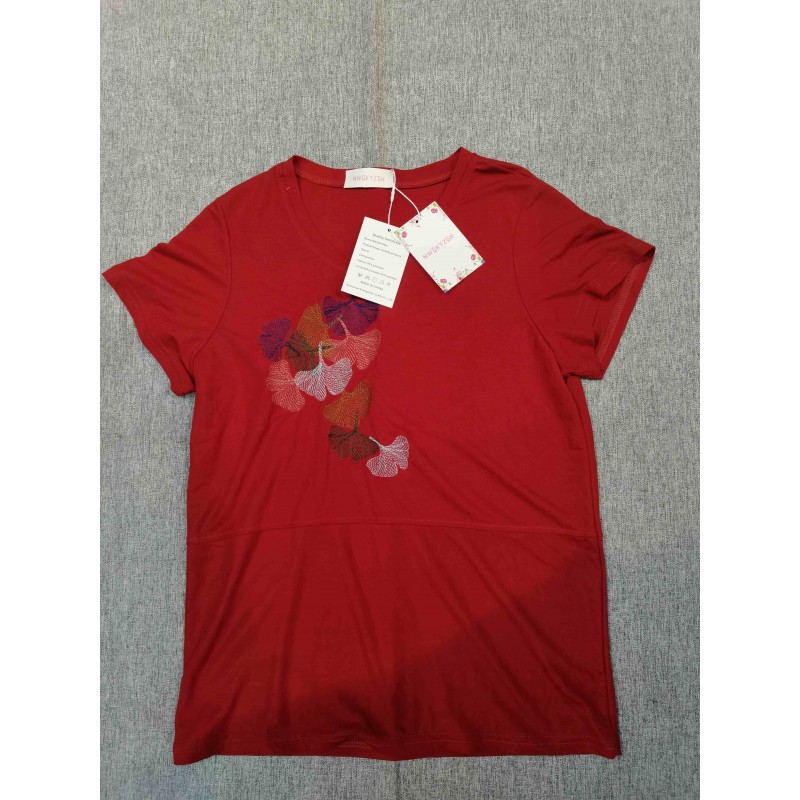 NWQKYZGH Short-Sleeved T-Shirts Red