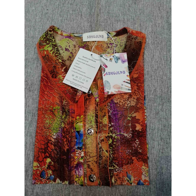 SBYOJLPB New Women Blouse Short -Sleeve casual Shirts Red
