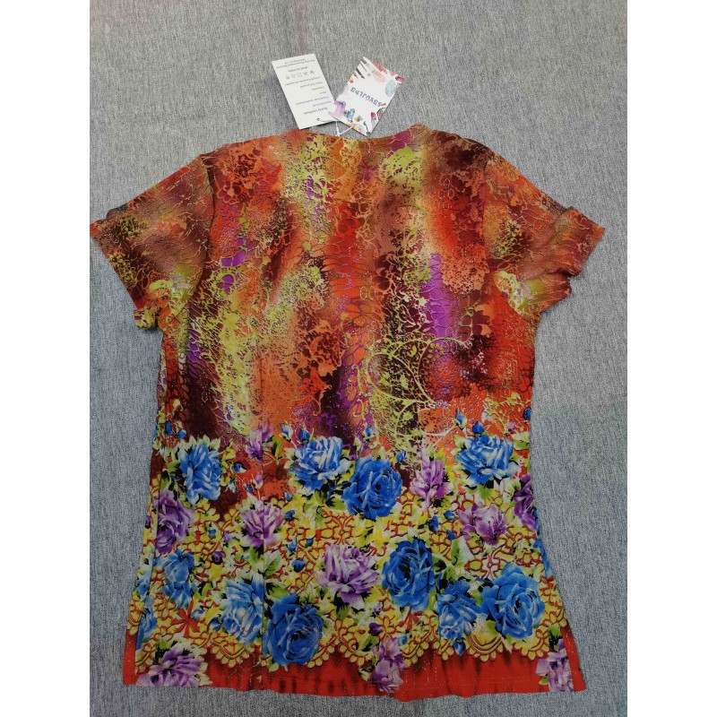 SBYOJLPB New Women Blouse Short -Sleeve casual Shirts Red