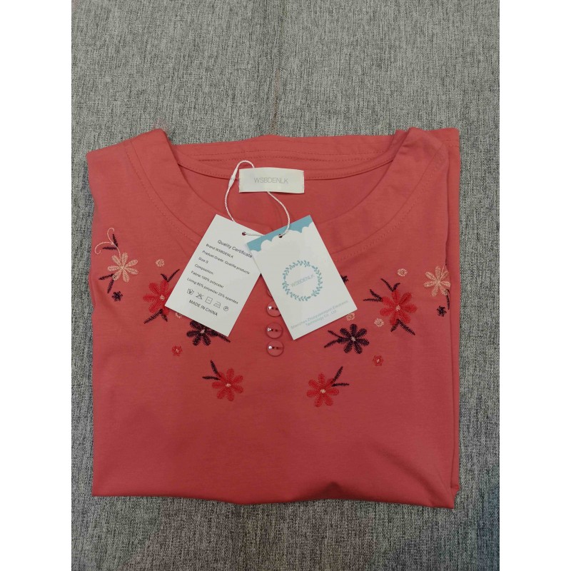 WSBDENLK Women's Blouse Short-Sleeved Shirts Top Red