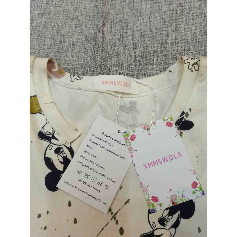 XMMSWDLA number letter Mouse Expressions Tee Shirt White