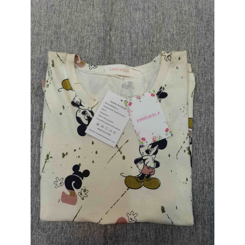 XMMSWDLA number letter Mouse Expressions Tee Shirt White