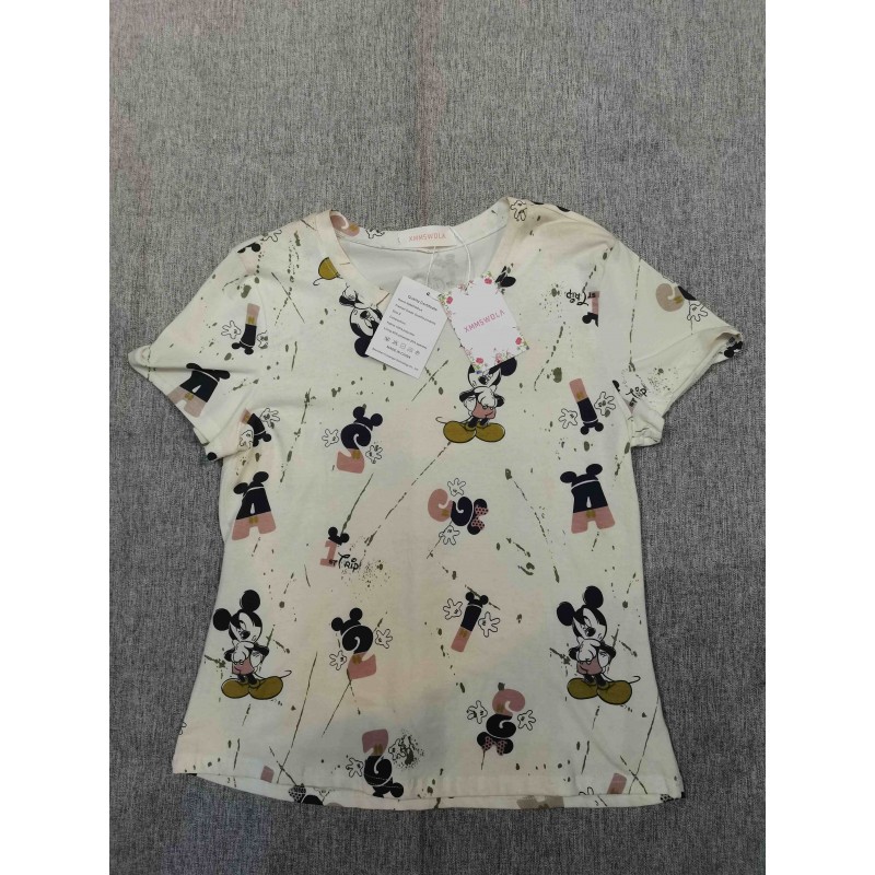 XMMSWDLA number letter Mouse Expressions Tee Shirt White