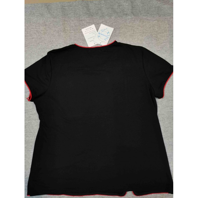 Ikohbadg cheongsams short-sleeved T-shirts blouse black
