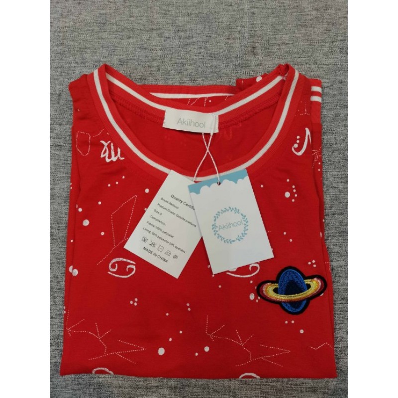 Akiihool short-sleeved  T-shirts Red