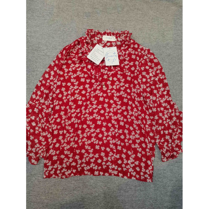 Konghyp long-sleeved shirts blouse red