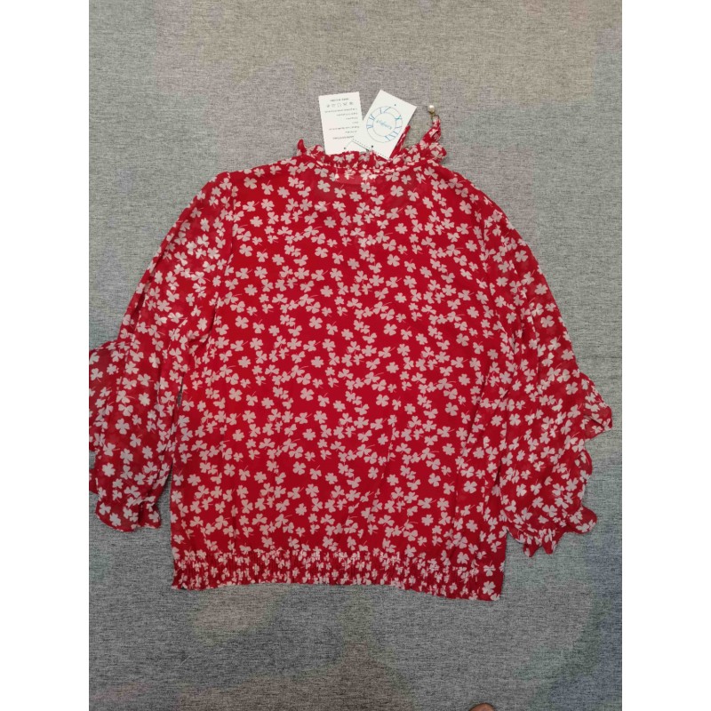 Konghyp long-sleeved shirts blouse red