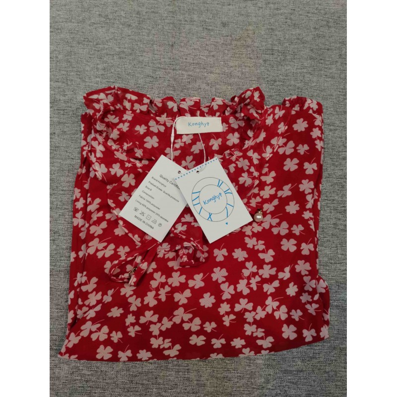 Konghyp long-sleeved shirts blouse red