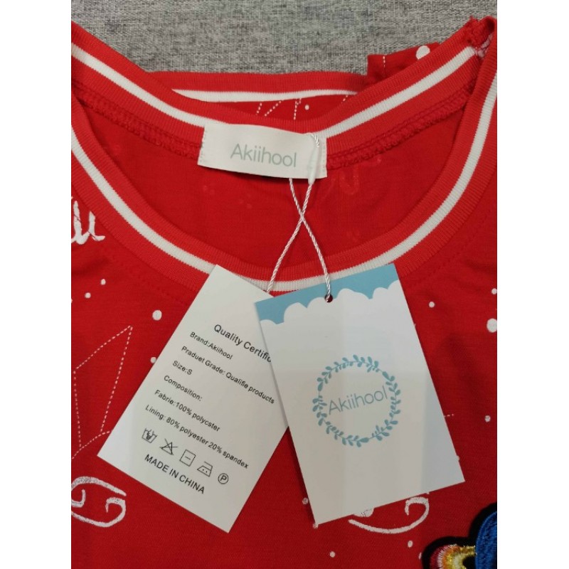 Akiihool short-sleeved  T-shirts Red