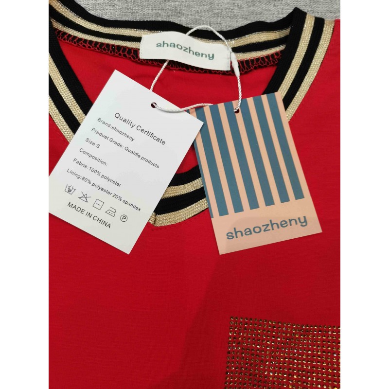 shaozheny short-sleeved blouse shirts Red