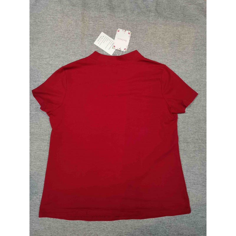 Socisucc  cheongsams short-sleeved blouse shirts Red