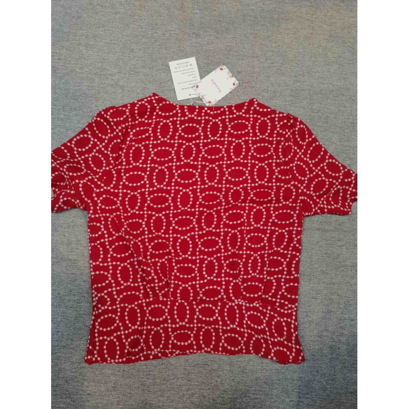 Xmzqke short-sleeved blouse shirts Red