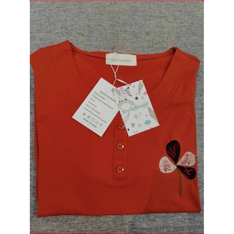 Durtebeua short-sleeved blouse shirts Red