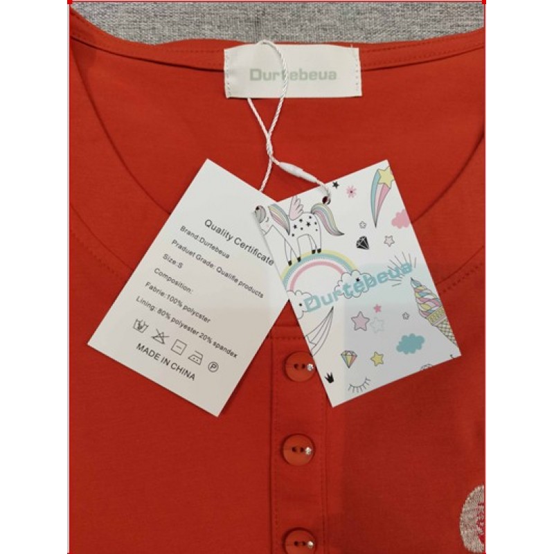 Durtebeua short-sleeved blouse shirts Red