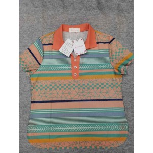 Entyinea short-sleeved blouse shirts Orange green 