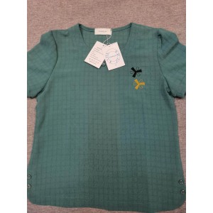 Wamejoo short-sleeved blouse shirts green 