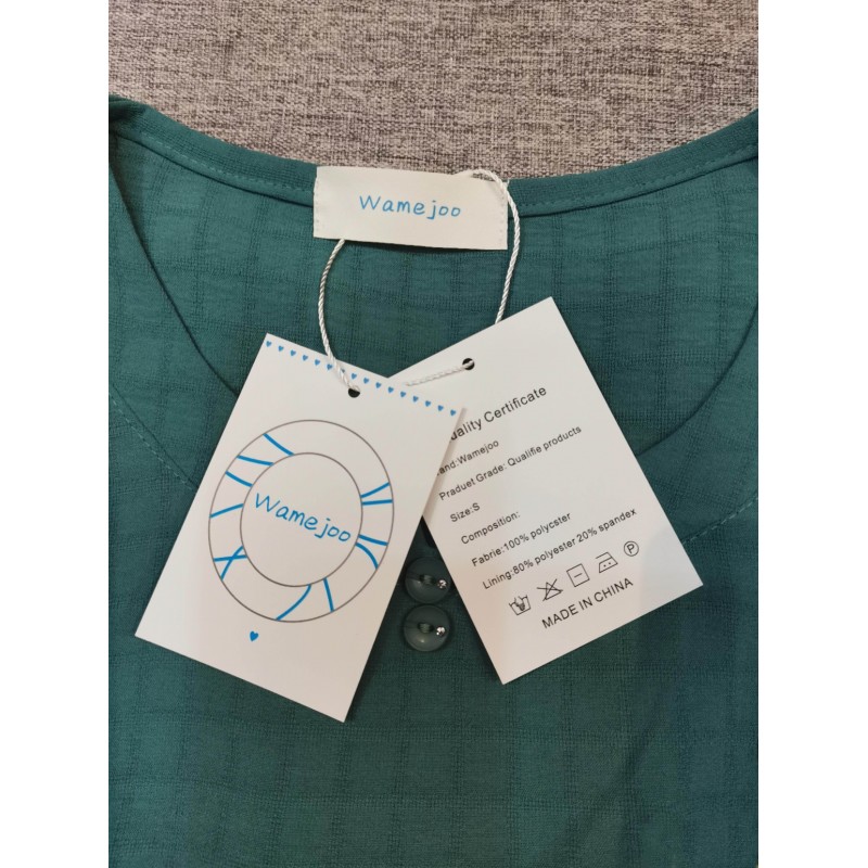 Wamejoo short-sleeved blouse shirts green 