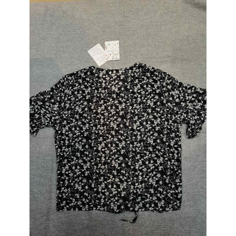 LFEOOST Women Short Sleeve Floral Pattern Blouse