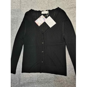 Tejiojio Women's Long-Sleeve  Woven Blouse Knit To...