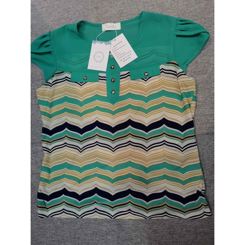 Turilly Women's Casual Short Sleeve Round Neck Blouse