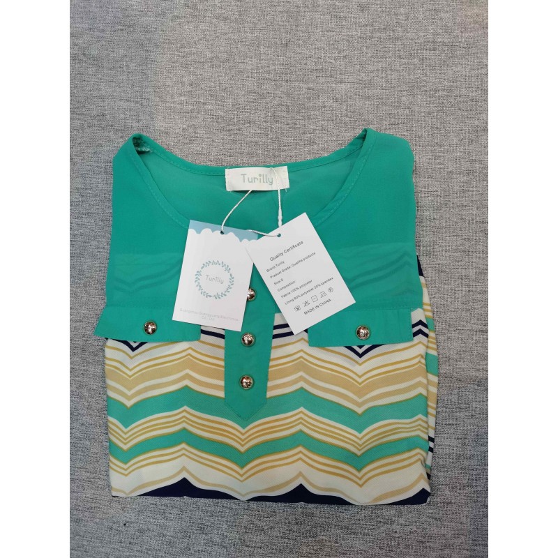 Turilly Women's Casual Short Sleeve Round Neck Blouse