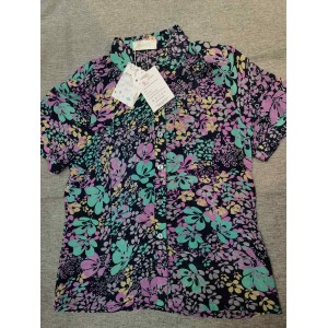 FRSASU Women's Tops Floral Print Cap Sleeve Shirt ...