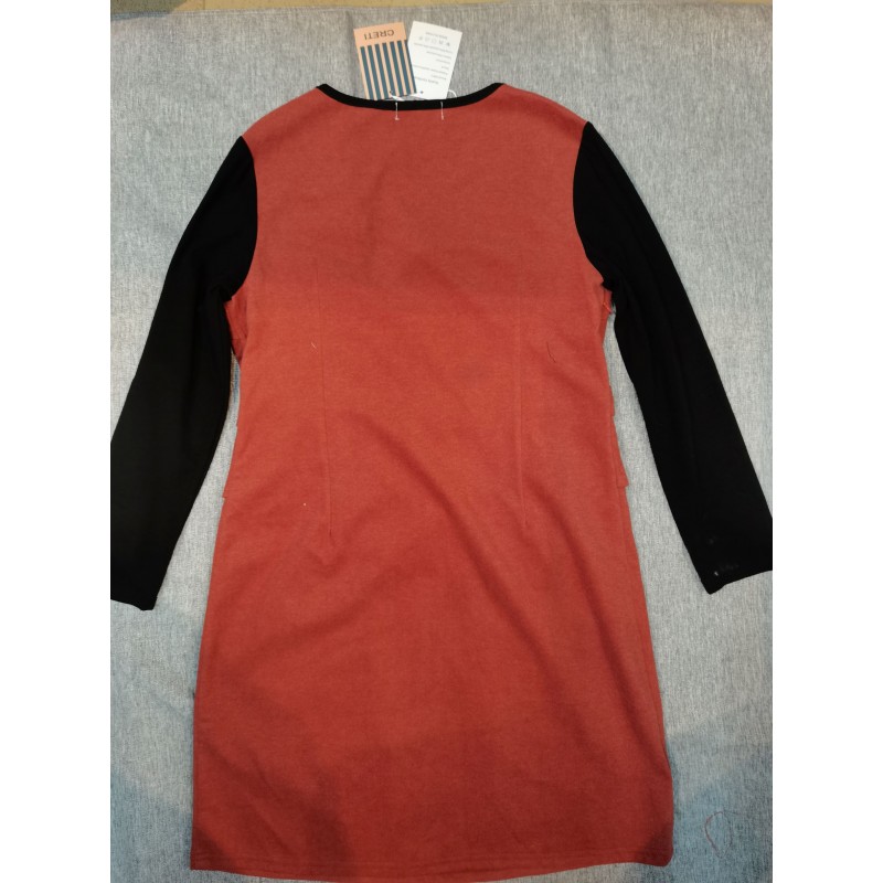 CRETI Women's Long Sleeve V Neck Dress Red