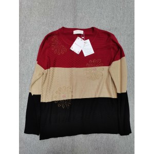Moocorvic Women's Long Sleeve Blouse Crewneck Stri...