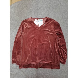 TUQIDEWU Women's V Neck Long-Sleeve Woven T Shirt ...