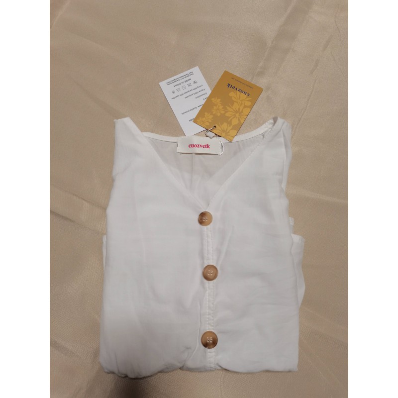 cuozvetk Womens Tops Elegant Summer Lantern Short Sleeve Tunic Button Up Blouse Shirts