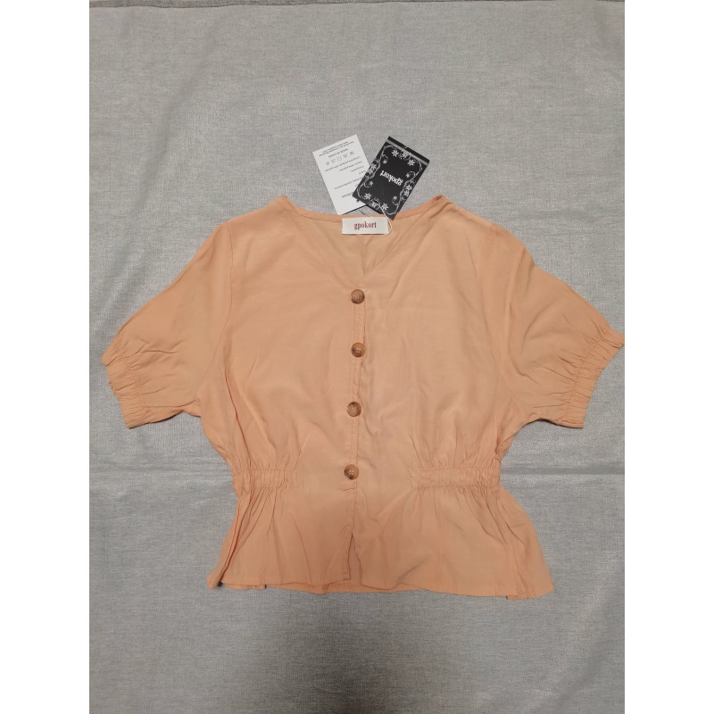 gpokort Womens Tops Tunic Blouse Lantern Short Sleeve Shirts