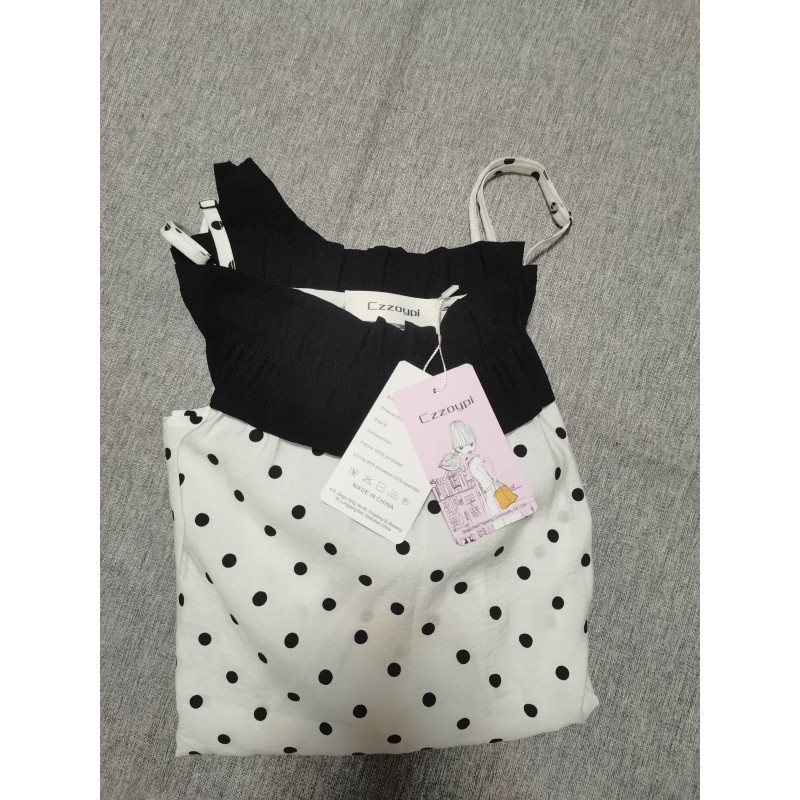 Czzoypi Womens Tops Polka Dots Blouse Lantern Short Sleeve Shirts