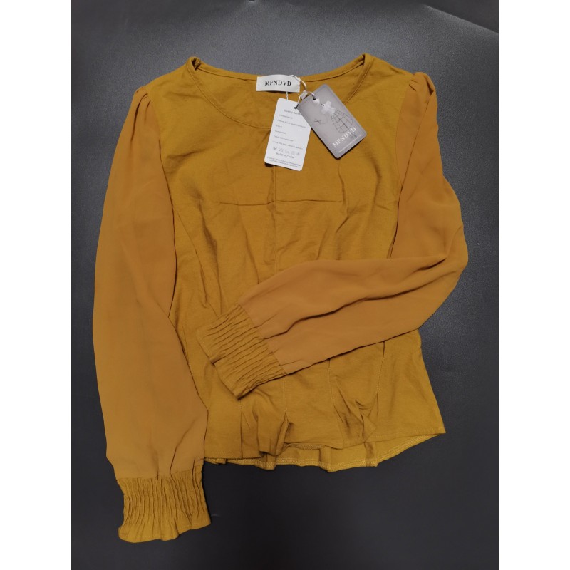 MFNDVD Women's Creweck Long Sleeve Tops Casual Loose Fit Fall Blouses Shirt