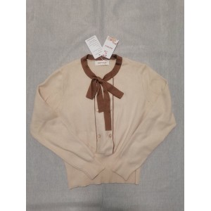 MUYMVO Women's Sweater Tie Neck Casual Button Down Long Sleeves Knit Blouses