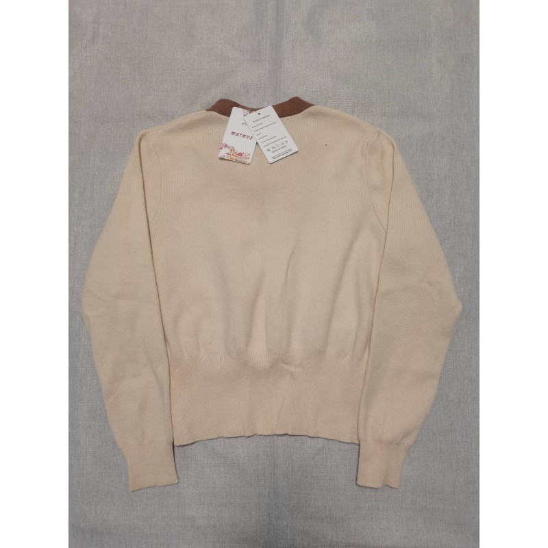 MUYMVO Women's Sweater Tie Neck Casual Button Down Long Sleeves Knit Blouses