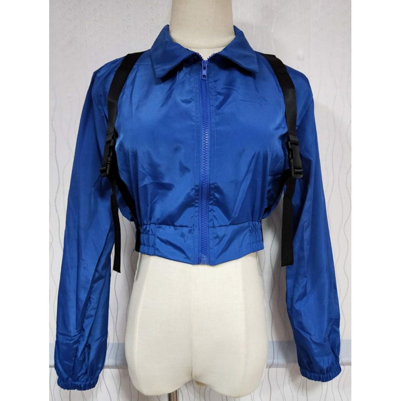 5306 European and American trade express eBay Amazon cross border strap decoration short coat windbreaker