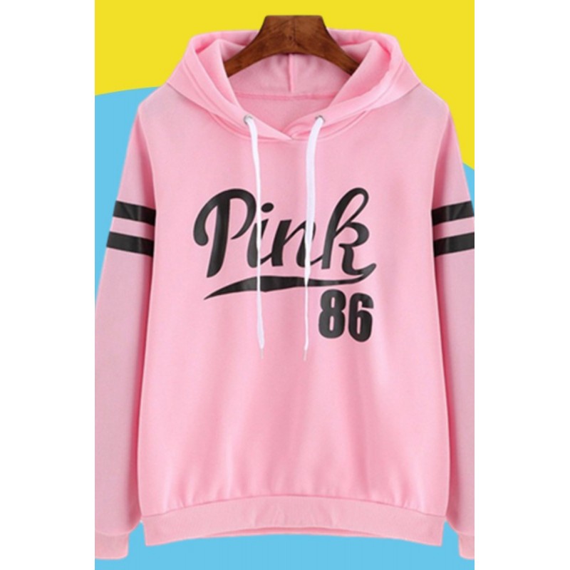 Amazon express Europe and the United States new letter printed Hoodie women's autumn and winter wear Plush fashion casual top