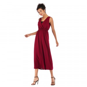 5955 Sumiton Amazon hot selling solid color V-neck...