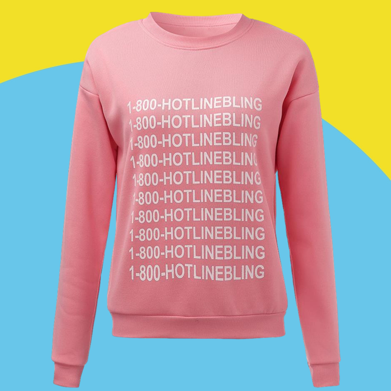 Amazon express Europe and America new letter printed pink sweater women's autumn and winter velvet casual round neck top