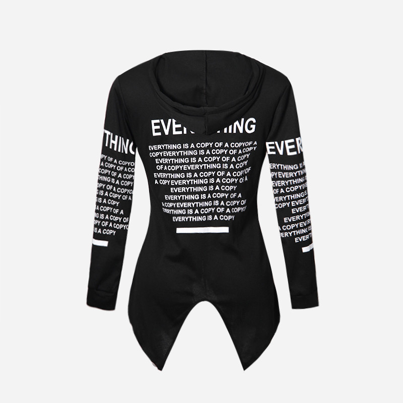 Amazon express Europe and America new letter printed casual hooded sweater women's autumn and Winter Fleece split coat