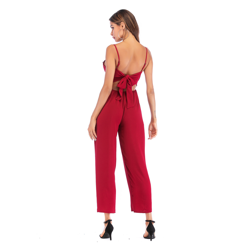 6026 Sumiton eBay hot selling European and American sexy V-neck bandage open back lace hollowed out suspender