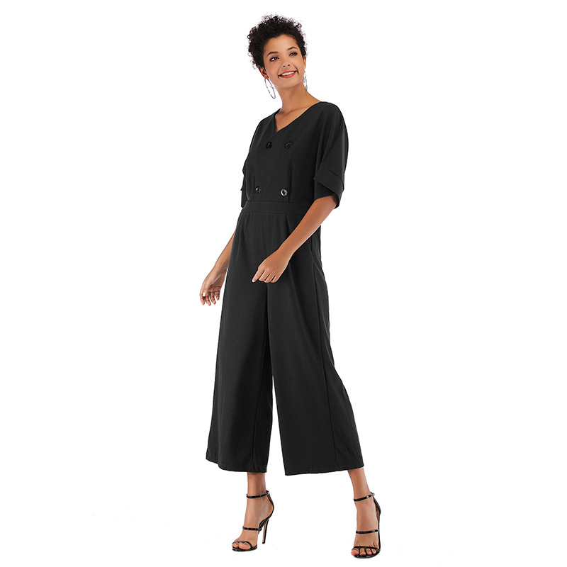 5956 fastsell eBay Amazon popular autumn and winter new women's V-neck bat sleeve loose dress