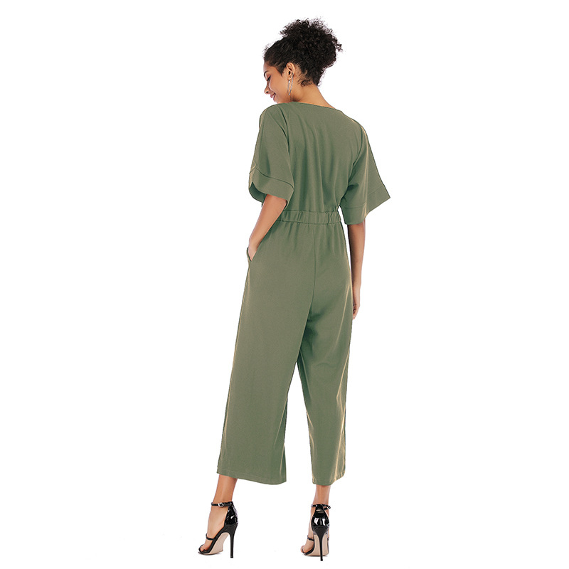 5956 fastsell eBay Amazon popular autumn and winter new women's V-neck bat sleeve loose dress