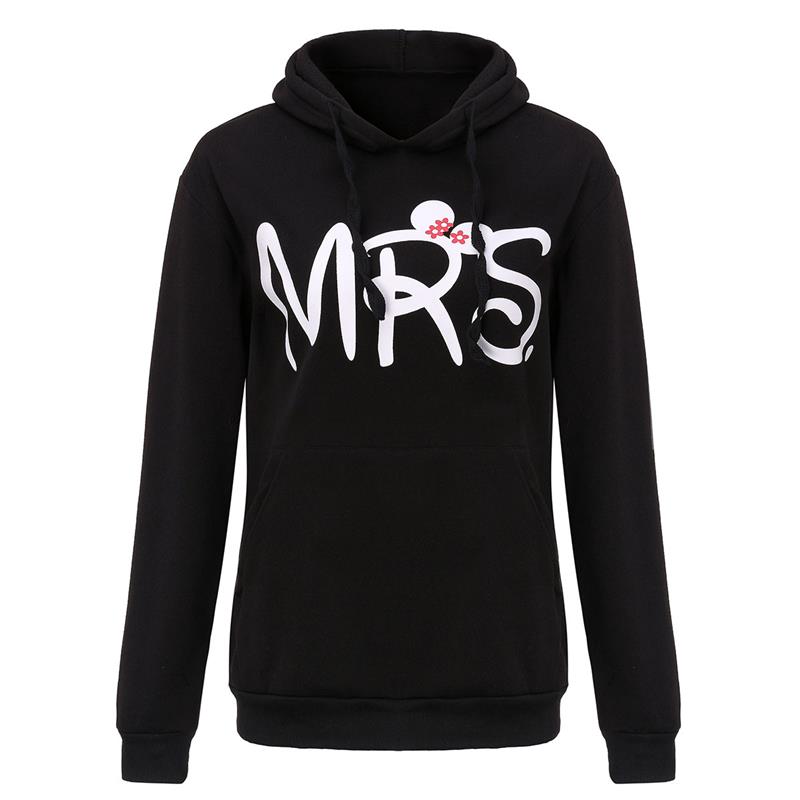Amazon express Europe and the United States new letter printed Hoodie women's autumn and winter wear Plush slim casual top