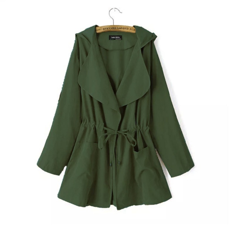 1901 spot quick sale Amazon foreign trade popular fashion medium and long hooded light windbreaker coat for women