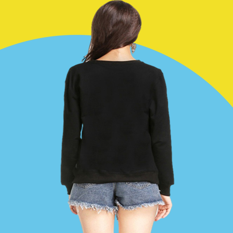 Amazon express European and American new letter printed casual sweater women's autumn and Winter Fleece long sleeve slim fitting top