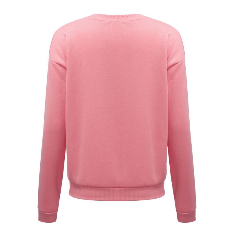 Amazon express Europe and America new letter printed pink sweater women's autumn and winter velvet casual round neck top
