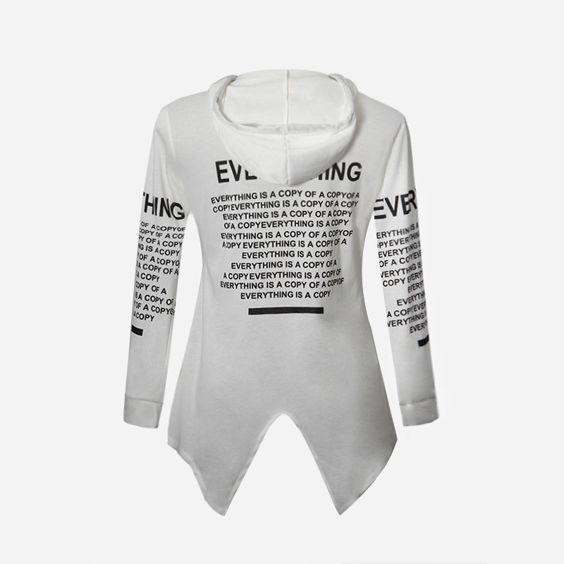 Amazon express Europe and America new letter printed casual hooded sweater women's autumn and Winter Fleece split coat